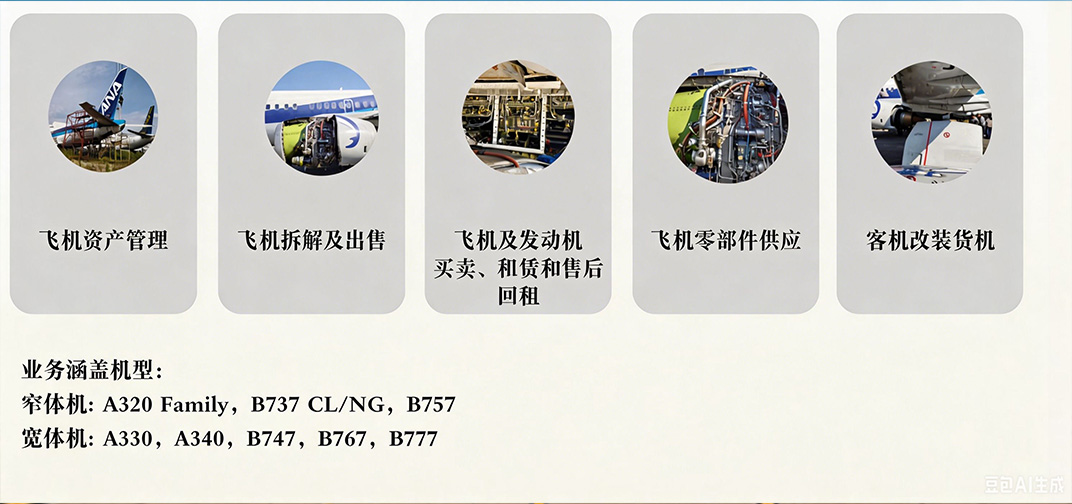 我们拥有完善的航空资产全链条服务能力